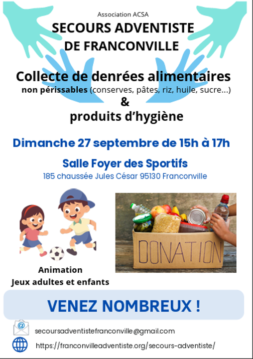 Collecte de denrées alimentaires & produits d'hygiène